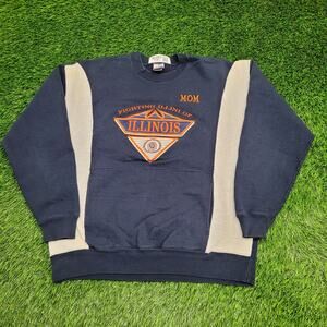 Vintage Illinois Fighting Illini MOM Sweatshirt Womens XL 23x25